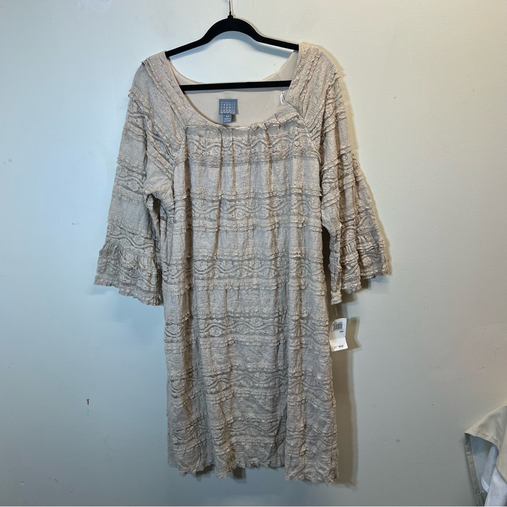 NWT Rabbit Rabbit Rabbit Lace Textured Dress in Gray Size 18W - Picture 2 of 10